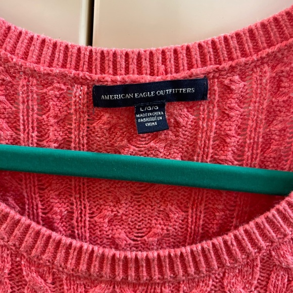 American Eagle Outfitters Coral Crew Neck Cable Knit Sweater L/ G Better For M - Picture 2 of 8